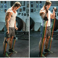 5-In-1 Resistance Band Set, 4.54-45.36 KG Adjustable, with Handles, Ankle Straps, Door Anchor, Carry Bag