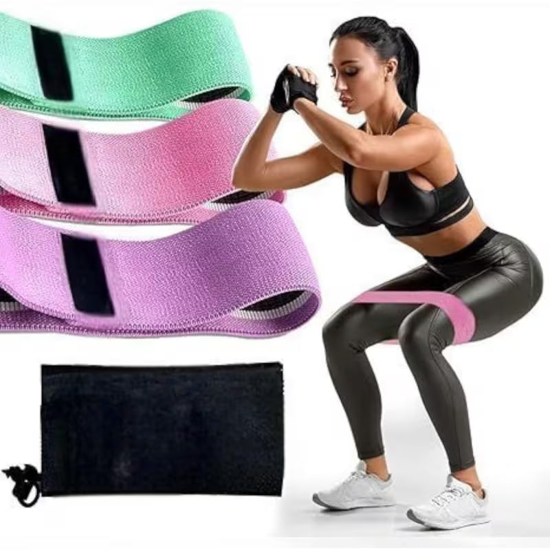 Non-Slip Hip And Glute Resistance Bands, 3-Level Workout Bands for Fitness, Yoga, Pilates