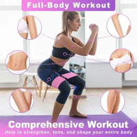 Non-Slip Hip And Glute Resistance Bands, 3-Level Workout Bands for Fitness, Yoga, Pilates