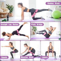 Non-Slip Hip And Glute Resistance Bands, 3-Level Workout Bands for Fitness, Yoga, Pilates