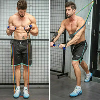 5-In-1 Resistance Band Set, 4.54-45.36 KG Adjustable, with Handles, Ankle Straps, Door Anchor, Carry Bag