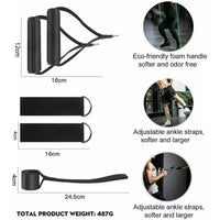 5-In-1 Resistance Band Set, 4.54-45.36 KG Adjustable, with Handles, Ankle Straps, Door Anchor, Carry Bag